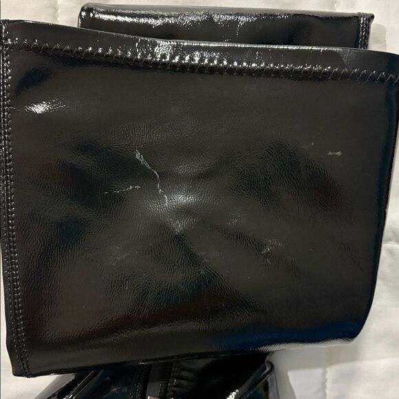 Custom Shoes black patent over the knee point toe boot - Picture 5 of 5